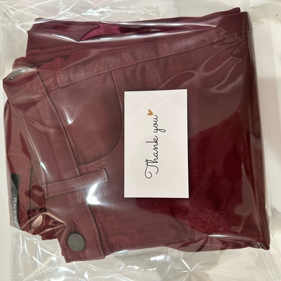 J Brand coated Jeans Sz 23 Super Skinny' Mid Rise Merlot. - Picture 9 of 9